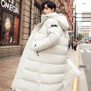 2019 Men's Winter Jacket Long Down Coats Men White
